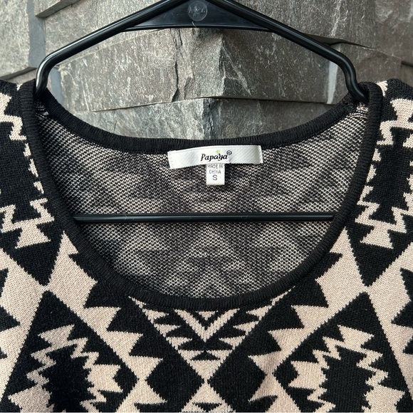 Papaya Black and Cream Aztec Knit Tank Top*DONATING 4/1* - Picture 3 of 3